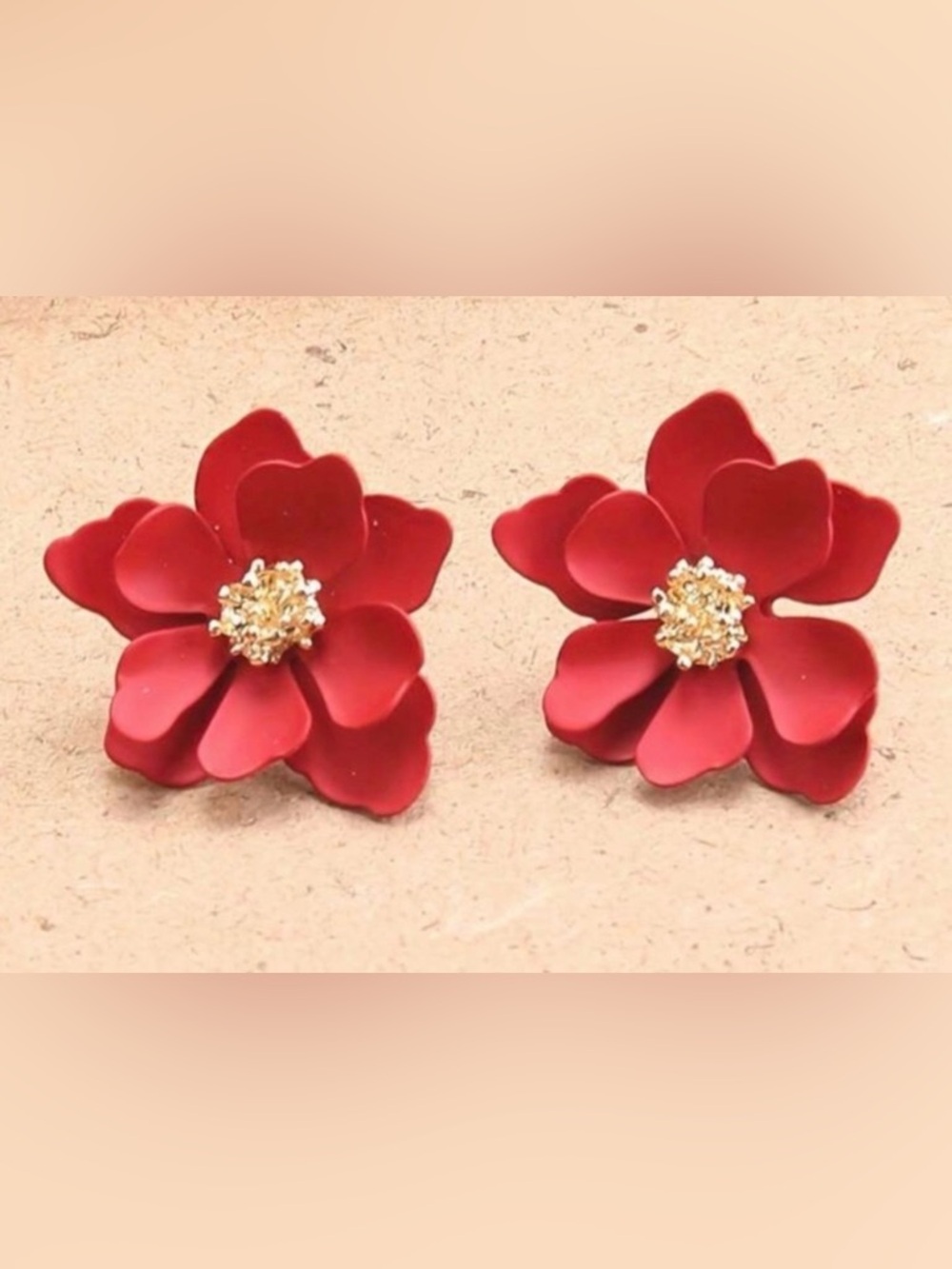 Red Floral Earrings